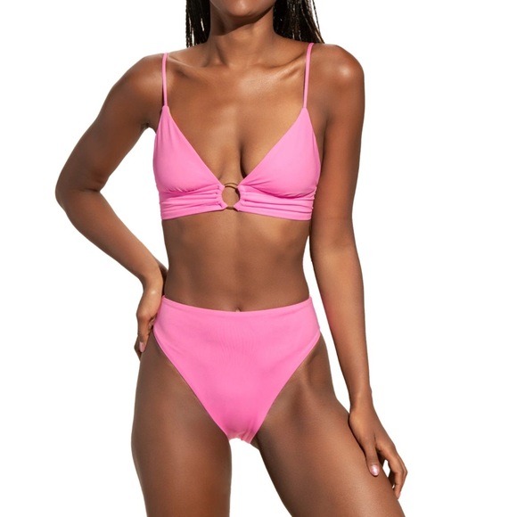 Shine Reversible Triangle Bikini Top L